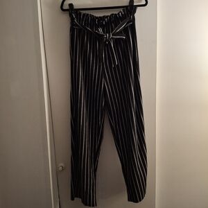 Wilde Women's Black And White Striped Palazzo Pants